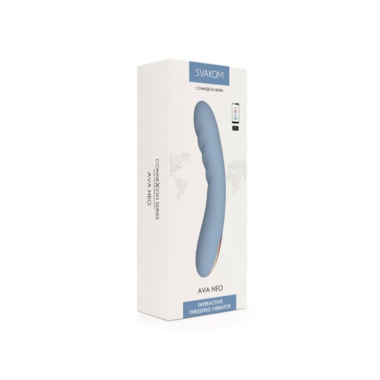 Svakom Ava Neo Interactive Thrusting Vibrator Cornflower Blue 1ud