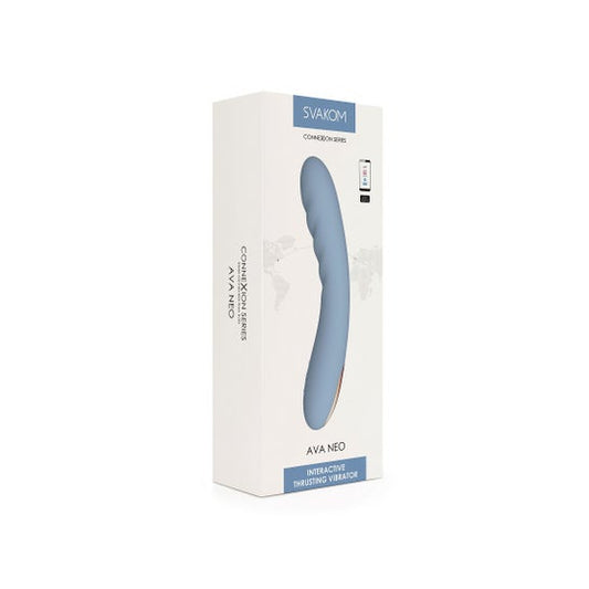 Svakom Ava Neo Interactive Thrusting Vibrator Cornflower Blue 1ud