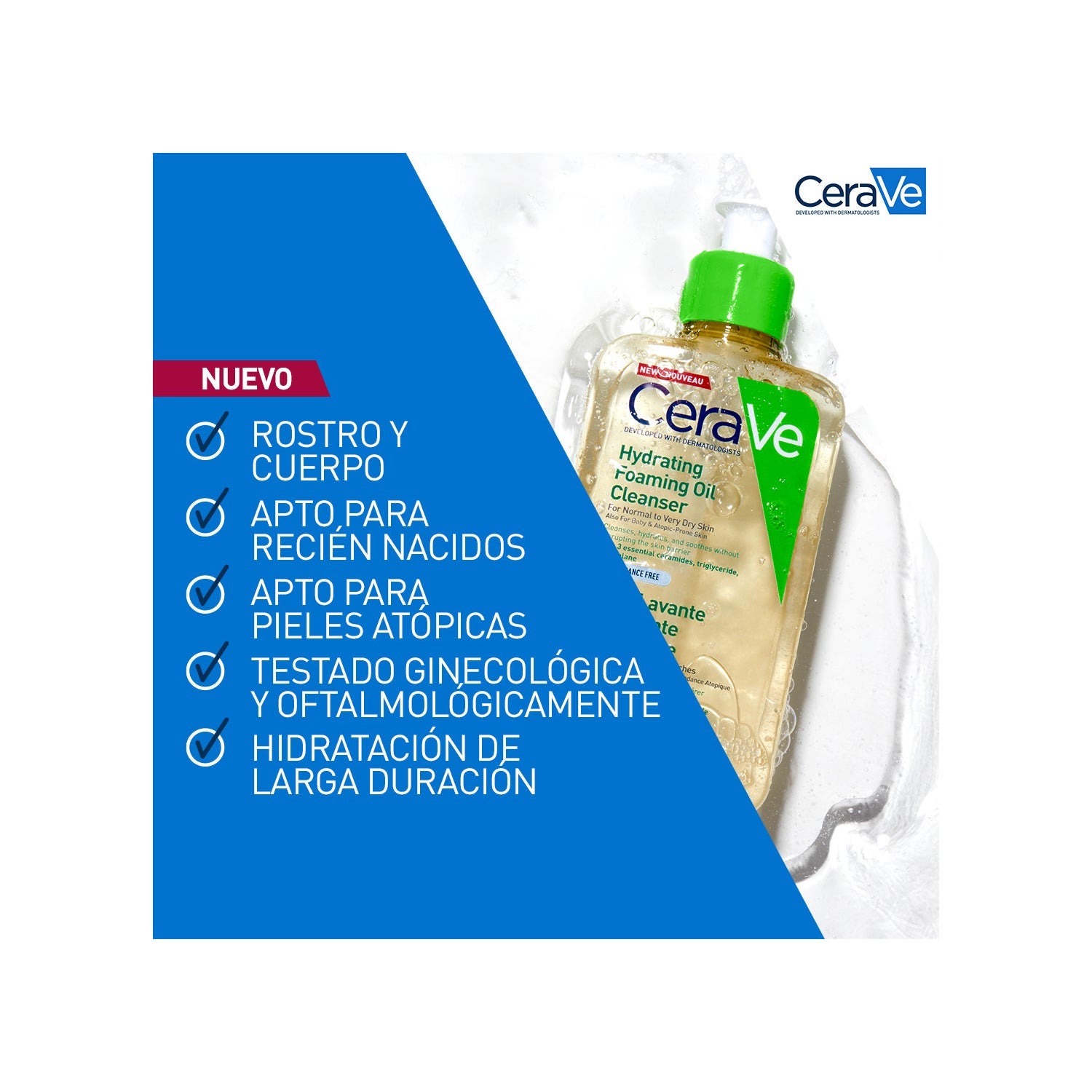 CeraVe® Limpiador en Aceite Espumoso Hidratante 473ml