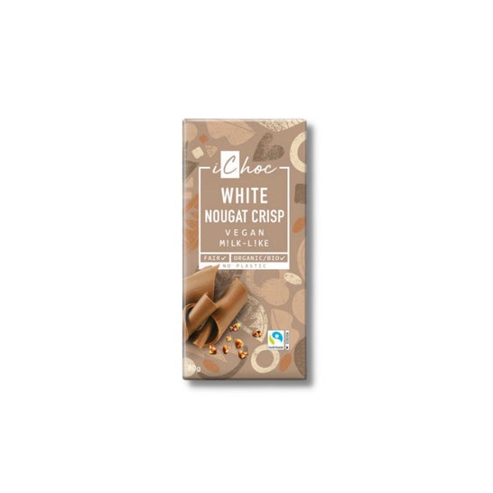 iChoc White Nougat Crisp Chocolate Vegan Milk-Like Bio 80 g