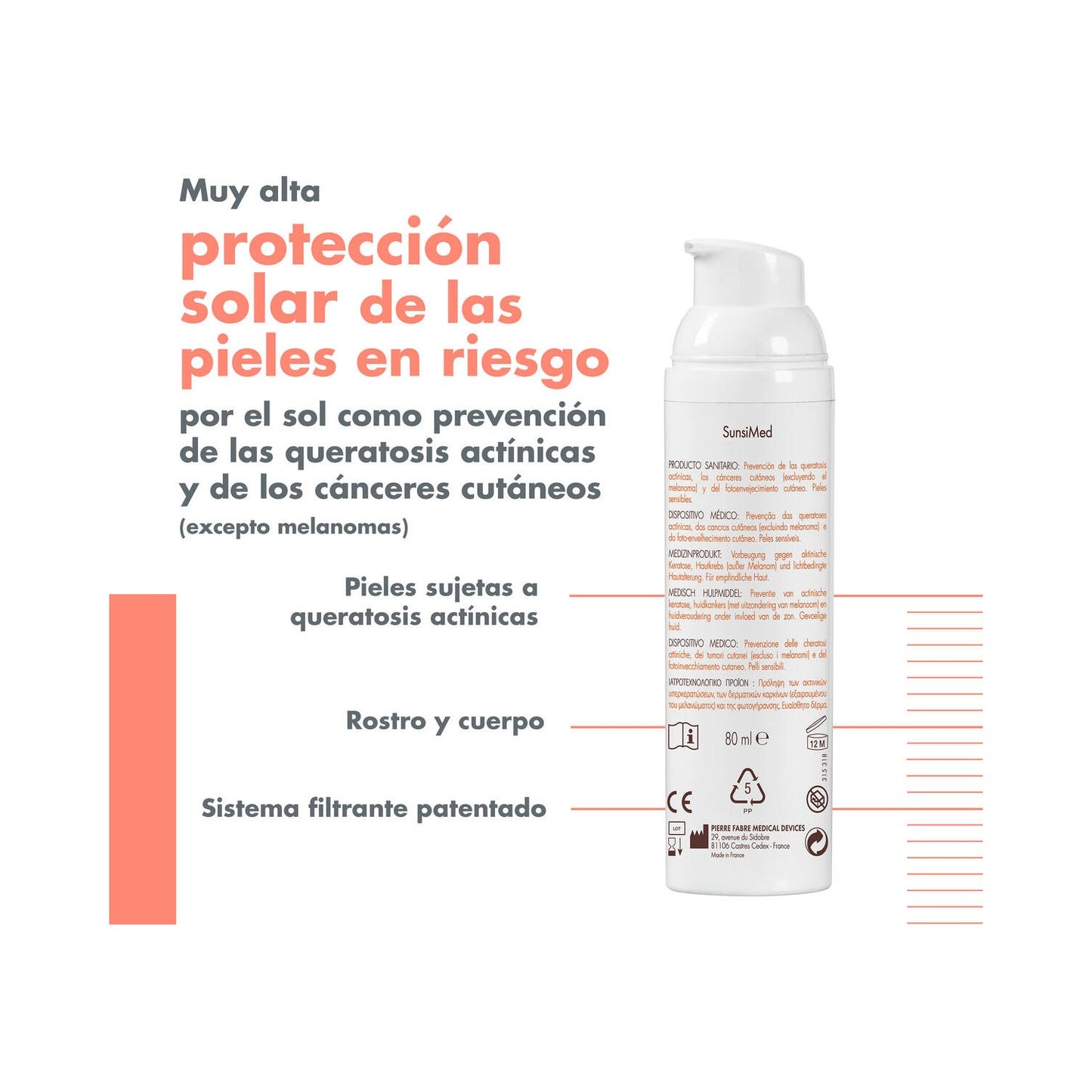 Avène SUNSIMED KA SPF50+ para Queratosis Actínica 80ml