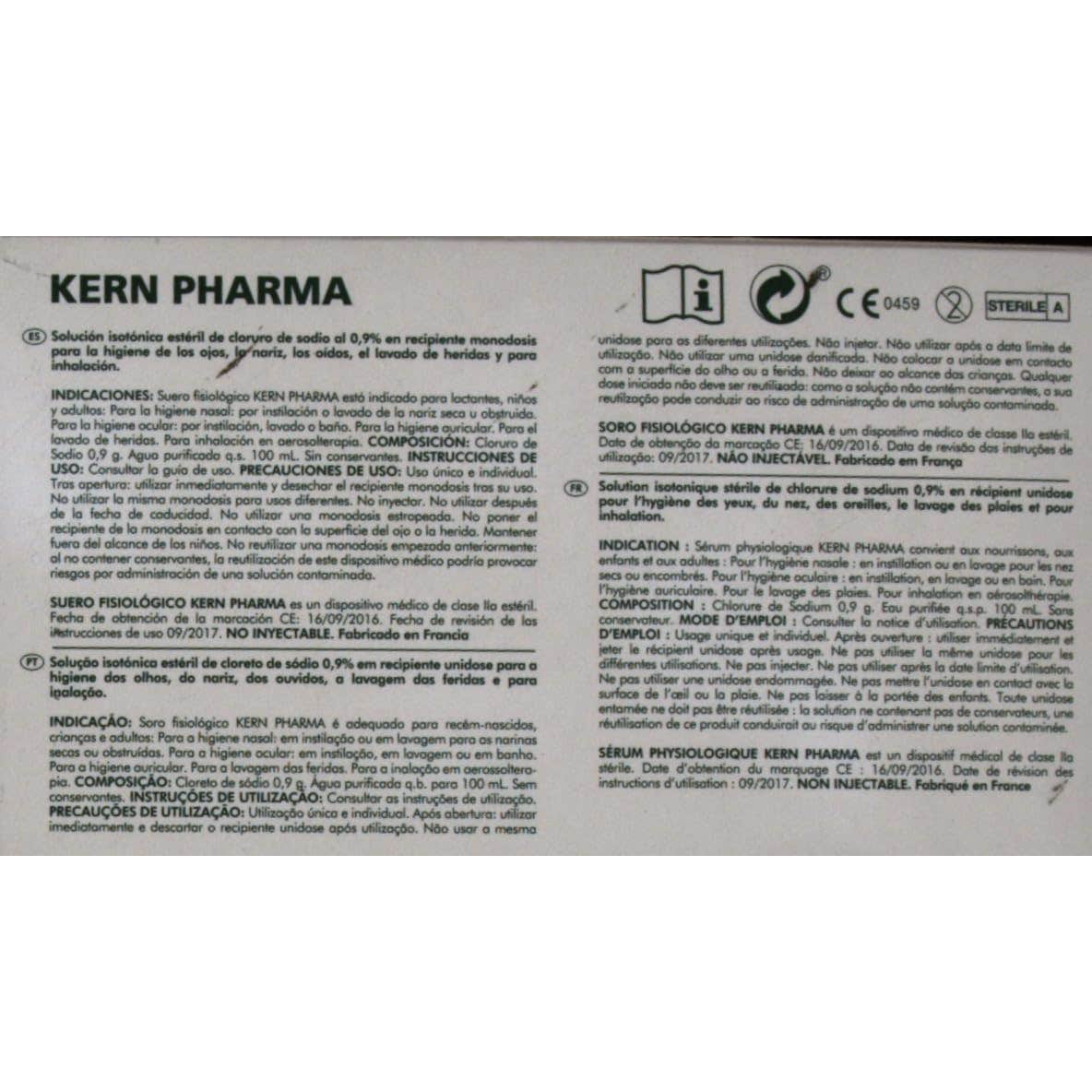 Kern Pharma suero fisiológico estéril monodosis 5ml X 30uds