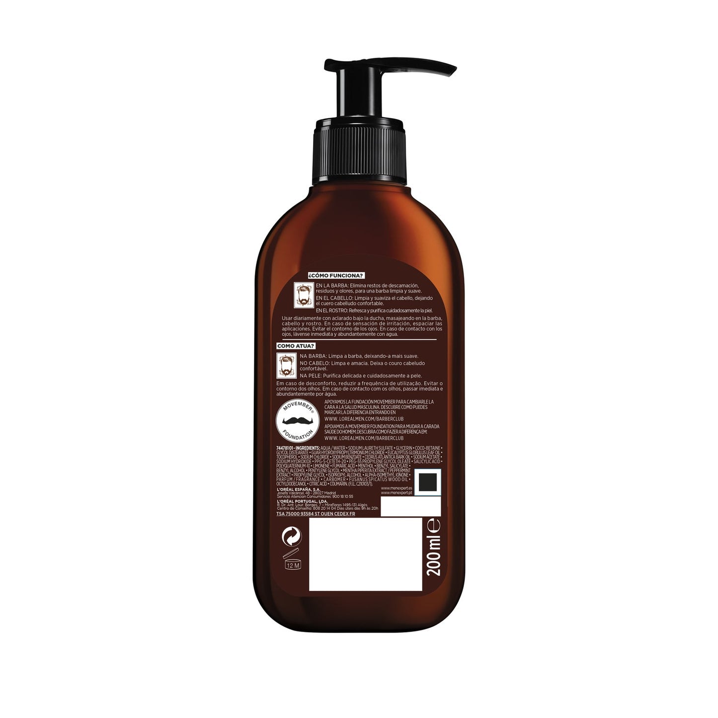 L'Oreal Men Expert Barber Club Beard-Face-Hair Shampoo 200ml