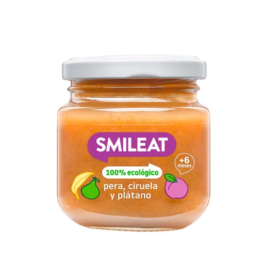 Smileat Tarrito Ecológico de Pera Ciruela y Plátano 130 g