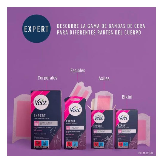 Veet Expert Bandas de Cera Depilatoria Bikini Piel Normal 16uds