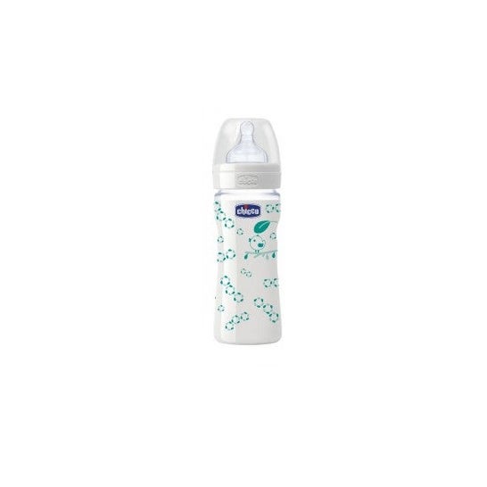 Chicco Biberón Well-Being Vidrio Silicona 0M+ 240ml
