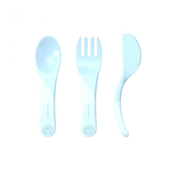Twistshake Set de Cubiertos de Aprendizaje +6 Meses Azul