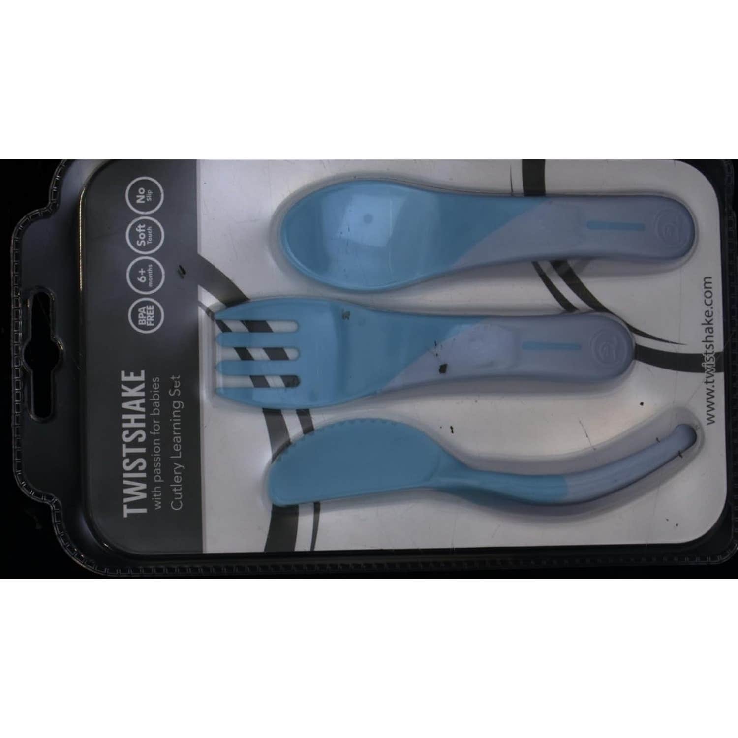 Twistshake Set de Cubiertos de Aprendizaje +6 Meses Azul