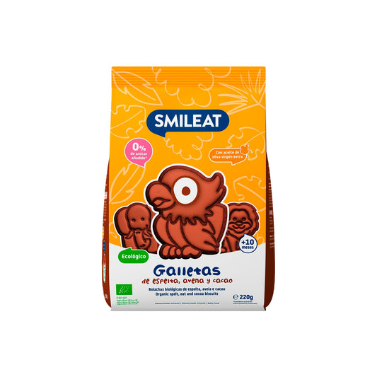 Smileat Galletas Ecológicas de Espelta Avena y Cacao 220g