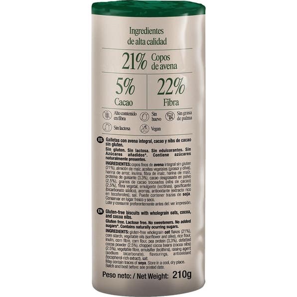 Santiveri Galletas Triple Zero Cacao Nibs 210 gr