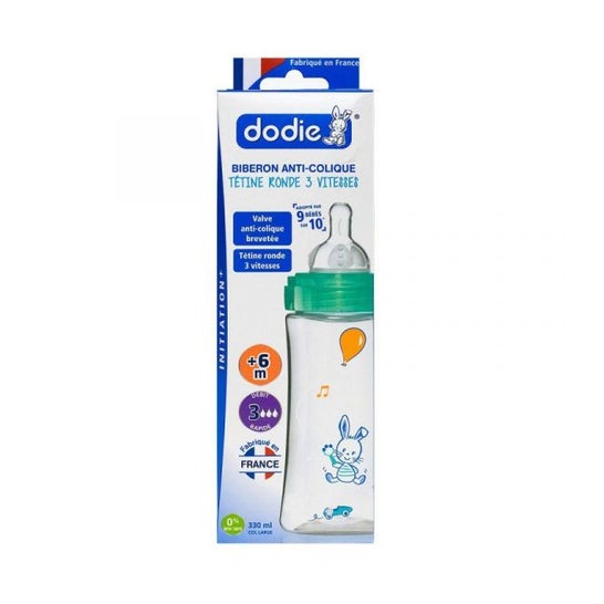 Dodie Biberón Evolution +6m 330ml Verde