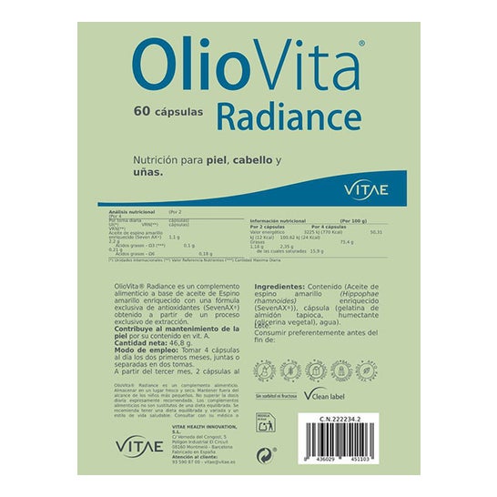Vitae OlioVita Radiance 60 cápsulas