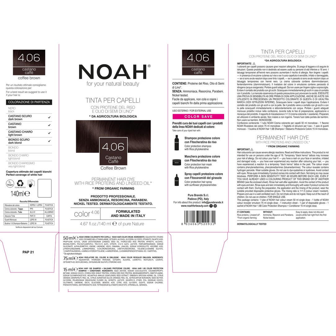 Noah Tinte Capilar Marrón Café 4.06 140ml