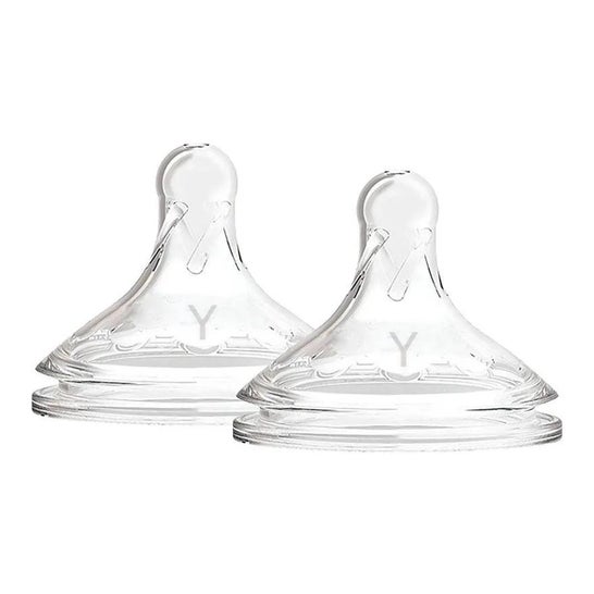 Dr Brown's tetina silicona boca ancha forma en Y +9meses 2uds