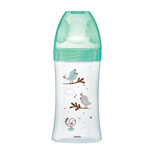 Dodie Initiation+ Biberón Cristal Pájaro Verde 270ml