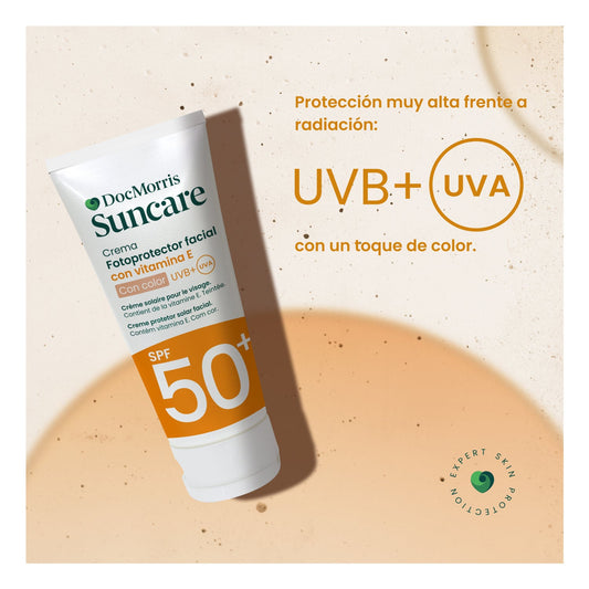 DocMorris Suncare Fotoprotector Crema Facial SPF50+ Con Color 50ml