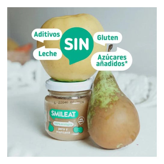 Smileat Tarrito Ecológico de Pera y Manzana 130g