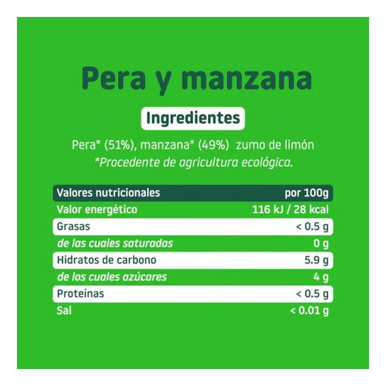 Smileat Tarrito Ecológico de Pera y Manzana 130g