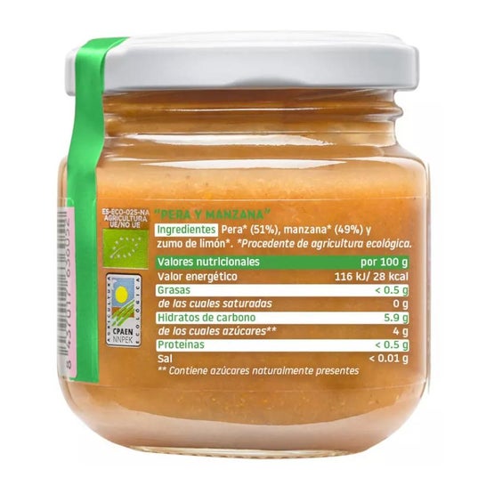 Smileat Tarrito Ecológico de Pera y Manzana 130g