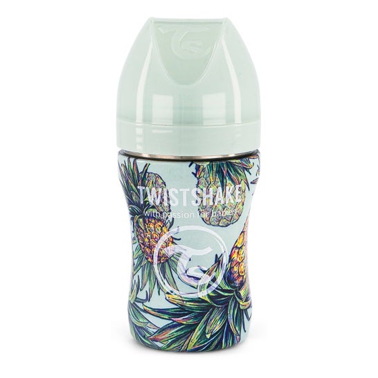Twistshake Biberón Anticólico Acero Piña 260ml