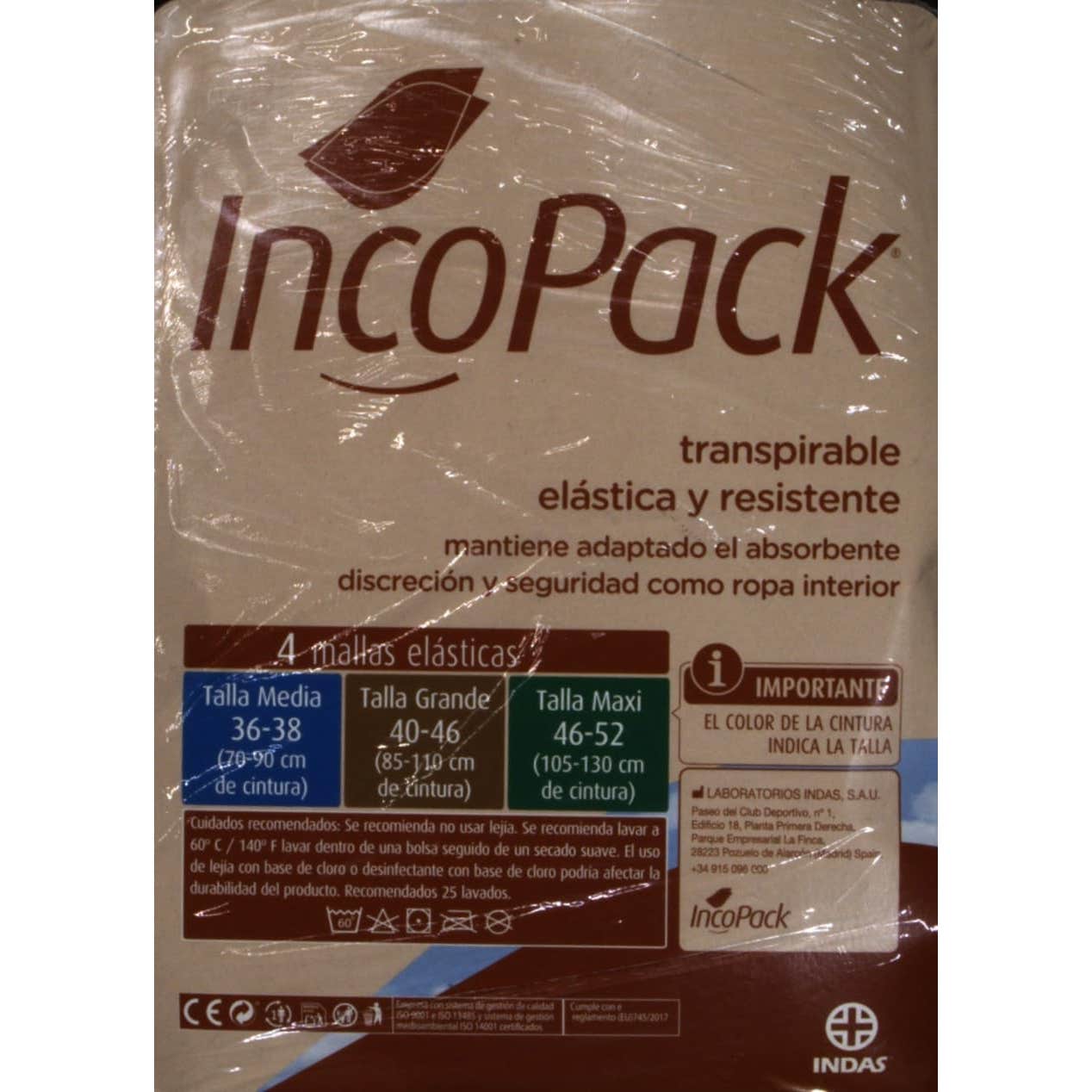Incopack Mallas Elásticas Lavables T-Maxi 4uds