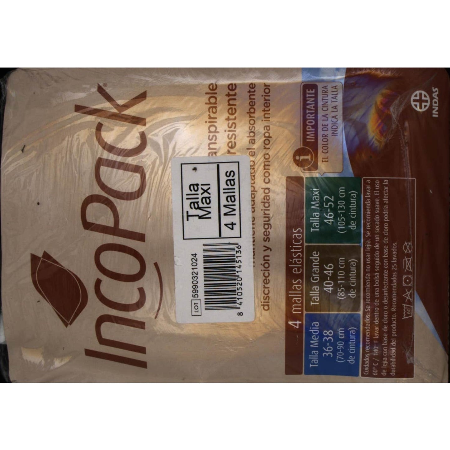 Incopack Mallas Elásticas Lavables T-Maxi 4uds