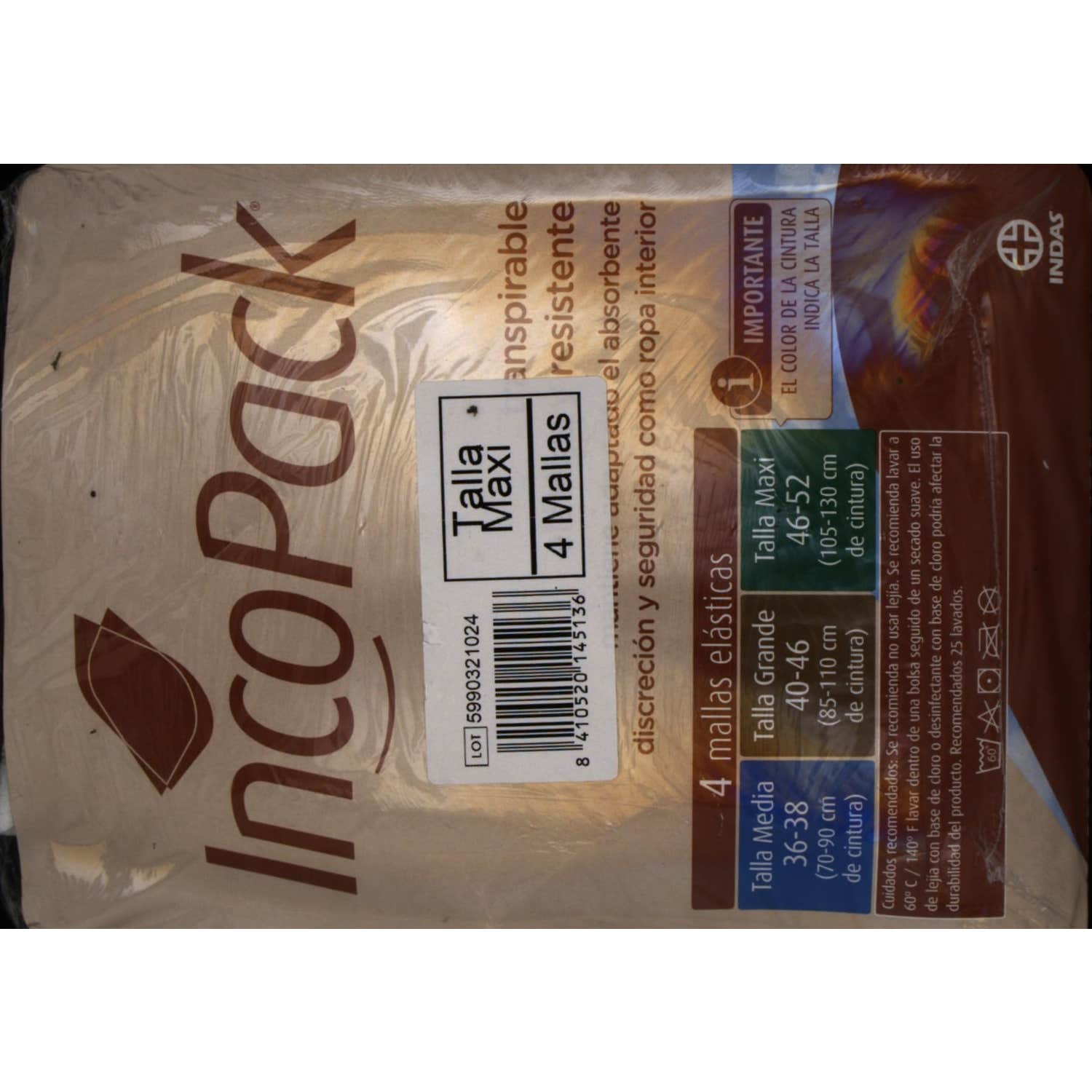 Incopack Mallas Elásticas Lavables T-Maxi 4uds