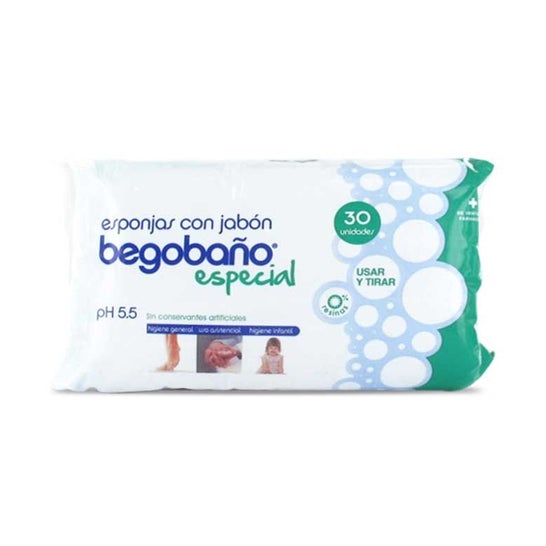 Begobaño esponja enjabonada desechable 30uds