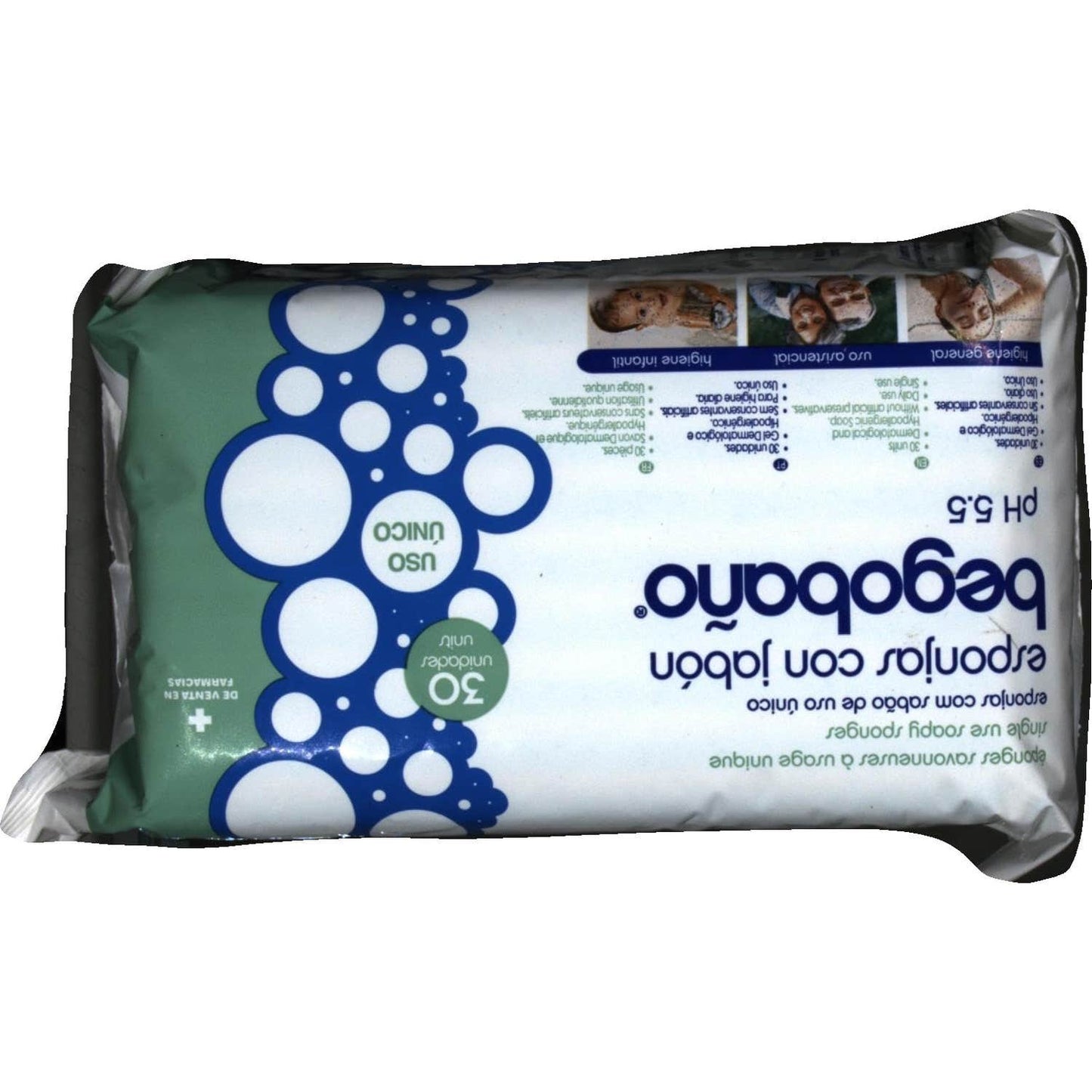 Begobaño esponja enjabonada desechable 30uds