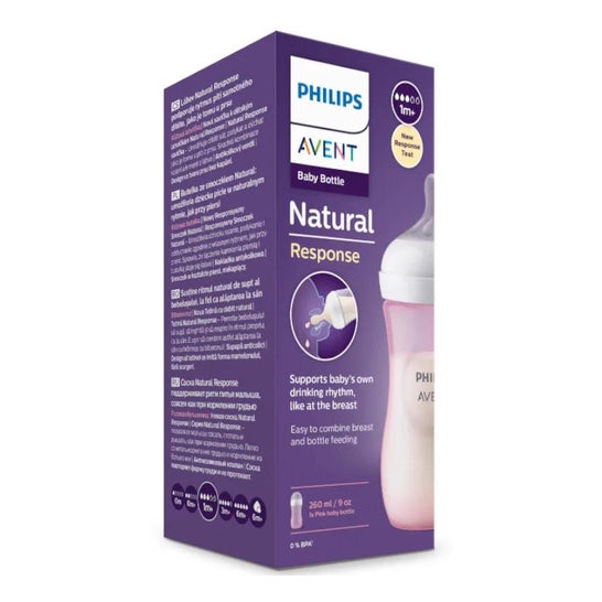 Avent Natural biberón rosa 260ml