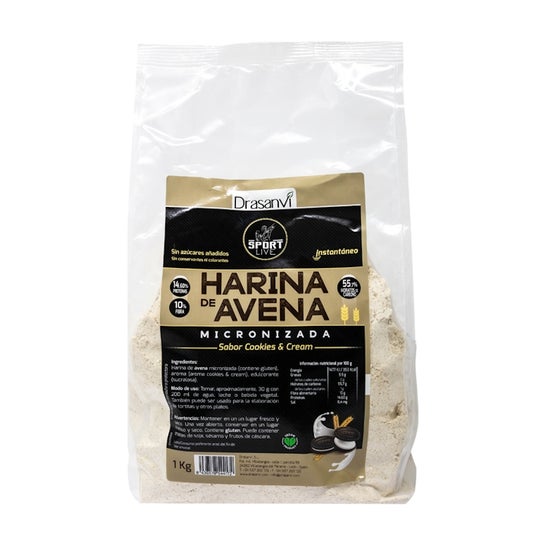 Drasanvi Sport Live Harina Avena Sabor Cookies & Cream 1kg