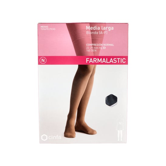 Farmalastic Media Larga Blonda (A-F) Comp Normal Negra T-M 1 Par