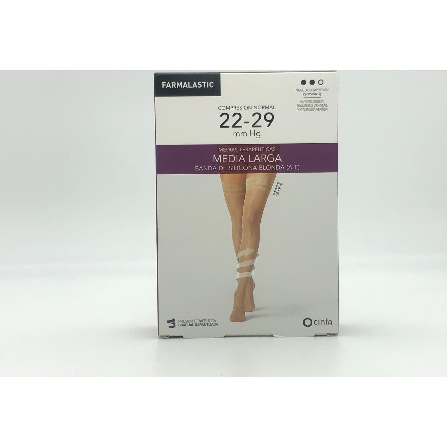 Farmalastic Media Larga Blonda (A-F) Comp Normal Negra T-M 1 Par