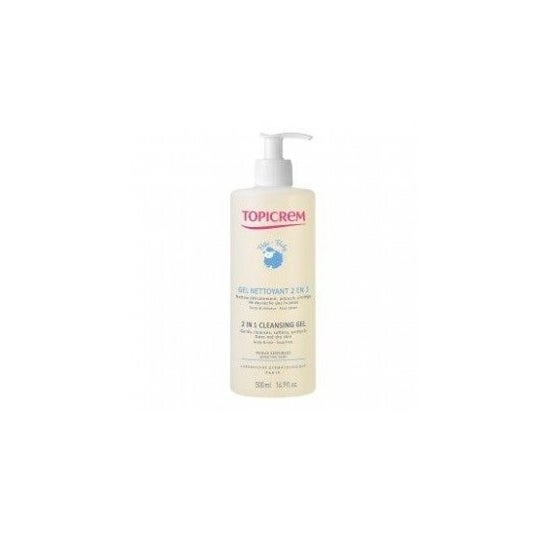Topicrem Gel de Limpieza para Bebés 2 en 1 Orgánico para Cabello y Cuerpo 500 ml