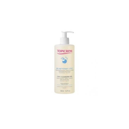 Topicrem Gel de Limpieza para Bebés 2 en 1 Orgánico para Cabello y Cuerpo 500 ml