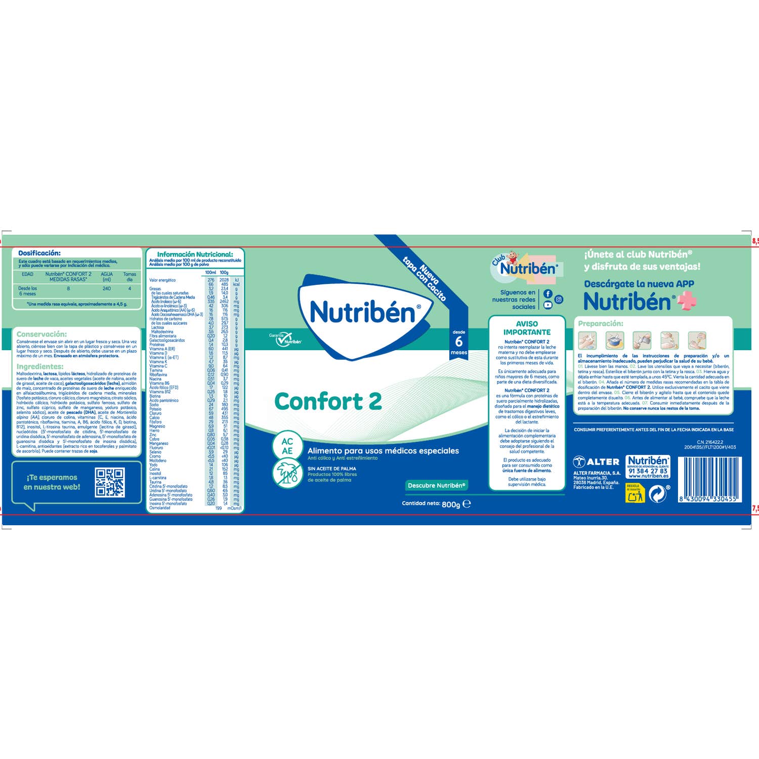 Nutriben confort 2 800g