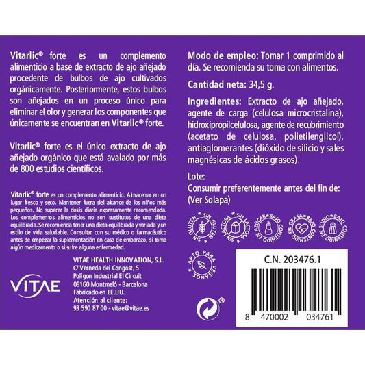 Vitae Vitarlic Forte 30comp