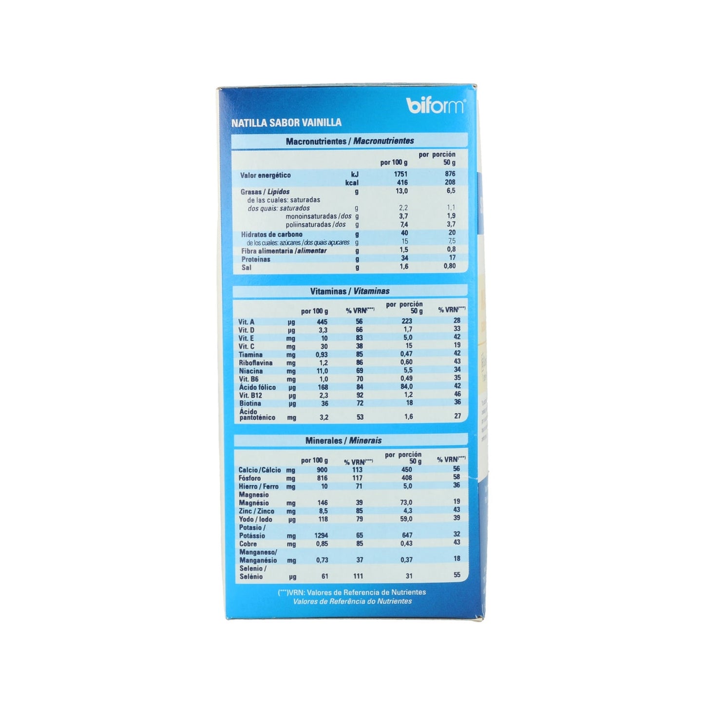 Biform Natillas Vainilla Sobres 6uds