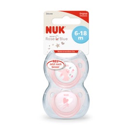 Nuk Baby Rose chupete tetina silicona sin anilla 2uds