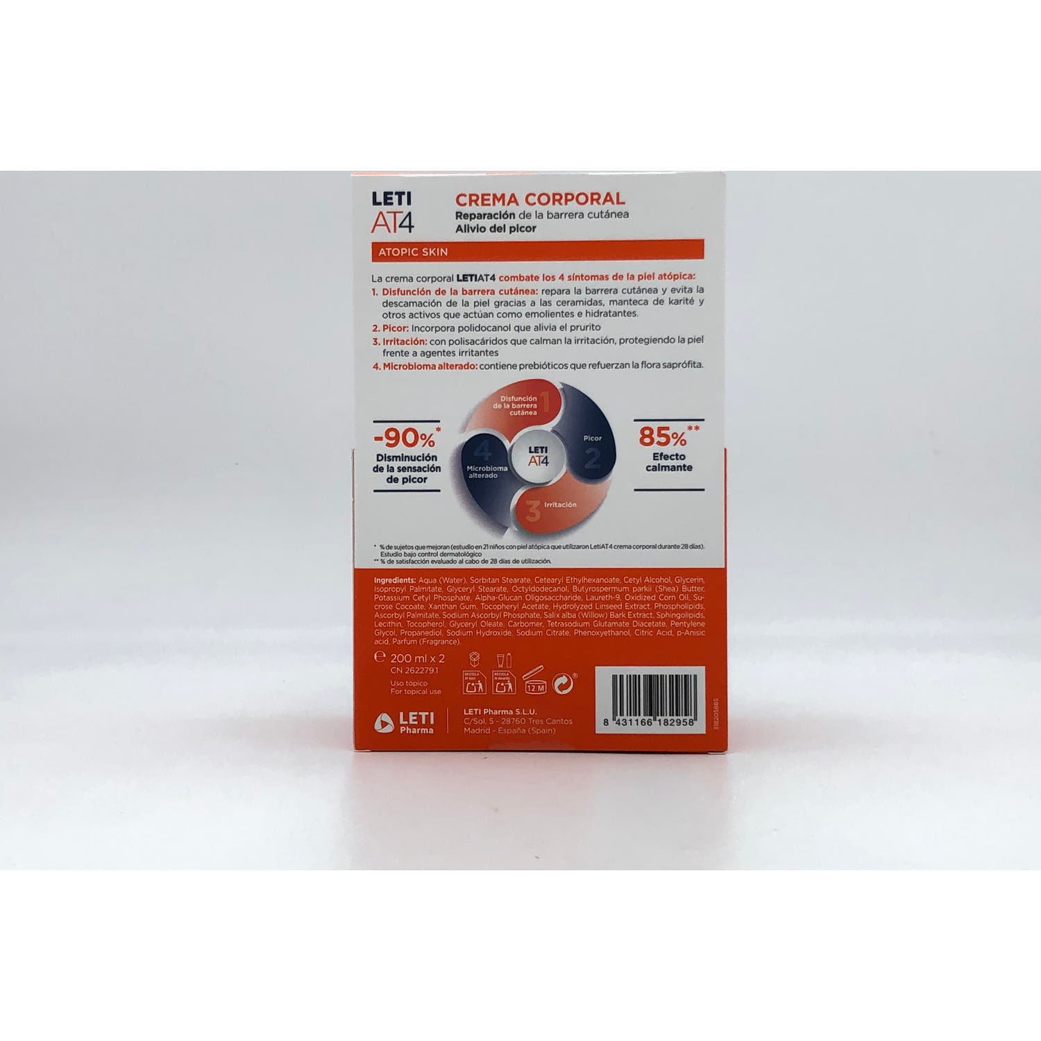 Leti AT4 Crema Corporal Piel Atópica 2x200ml