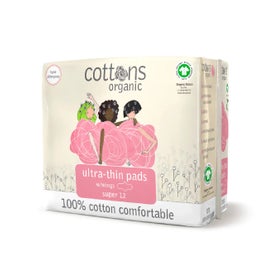 Cottons compresa ultrafina con alas absorción super 12uds