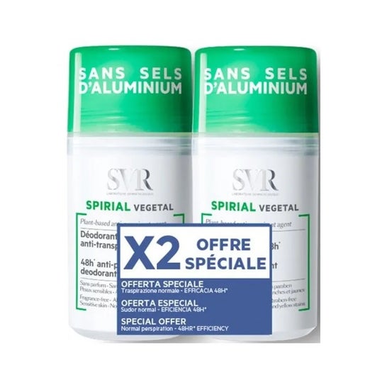 SVR Spirial Végétal Desodorante Antitranspirante 48H Roll-on 2x50ml