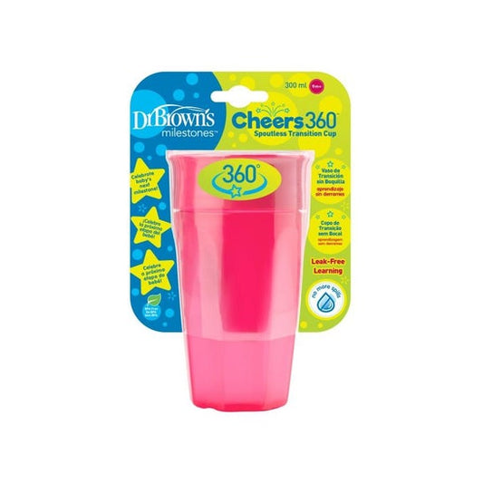 Dr. Browns Cheers 360 Copo Sem Bocal +9m Rosa 300ml