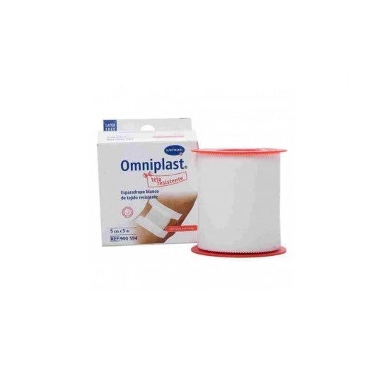 Omniplast esparadrapo hipoalérgico tejido resistente 5mx5cm 1ud
