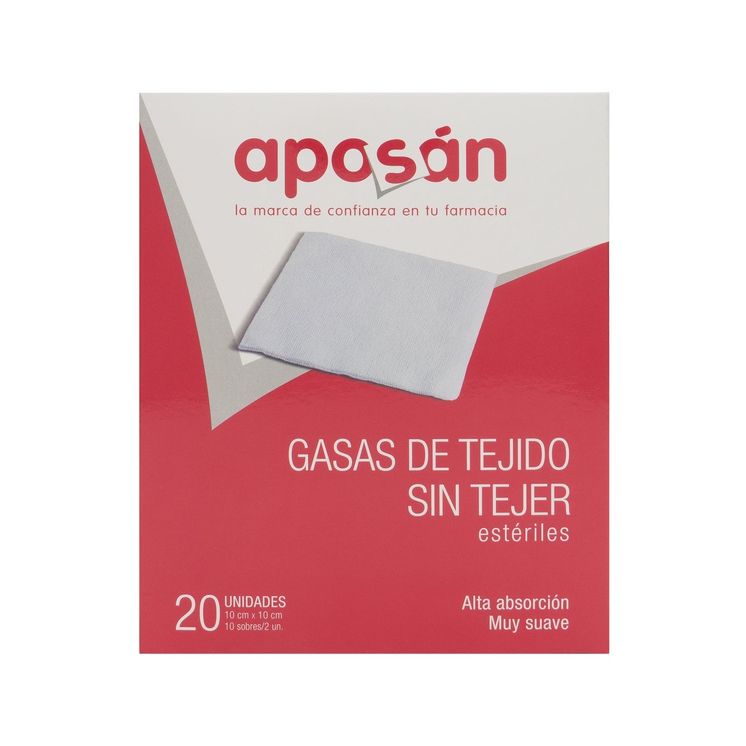 Aposan gasa estéril tejido sin tejer 10cmx10cm 20 gasas (2ud/sobre)