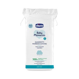 Chicco Baby Moments Cuadrados de Algodón Suave 60uds