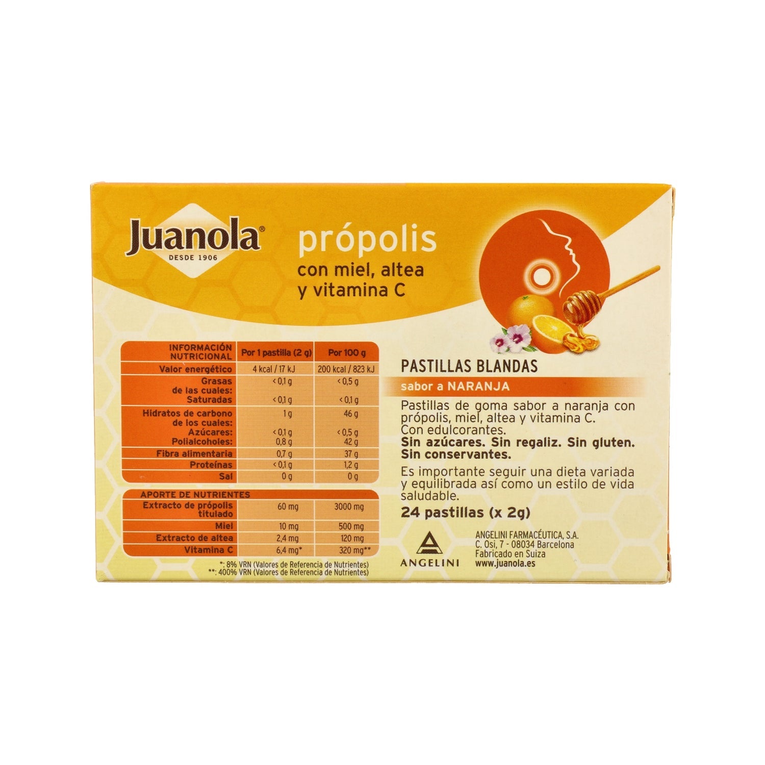 Juanola® Própolis Miel Altea y Vitamina C 24uds