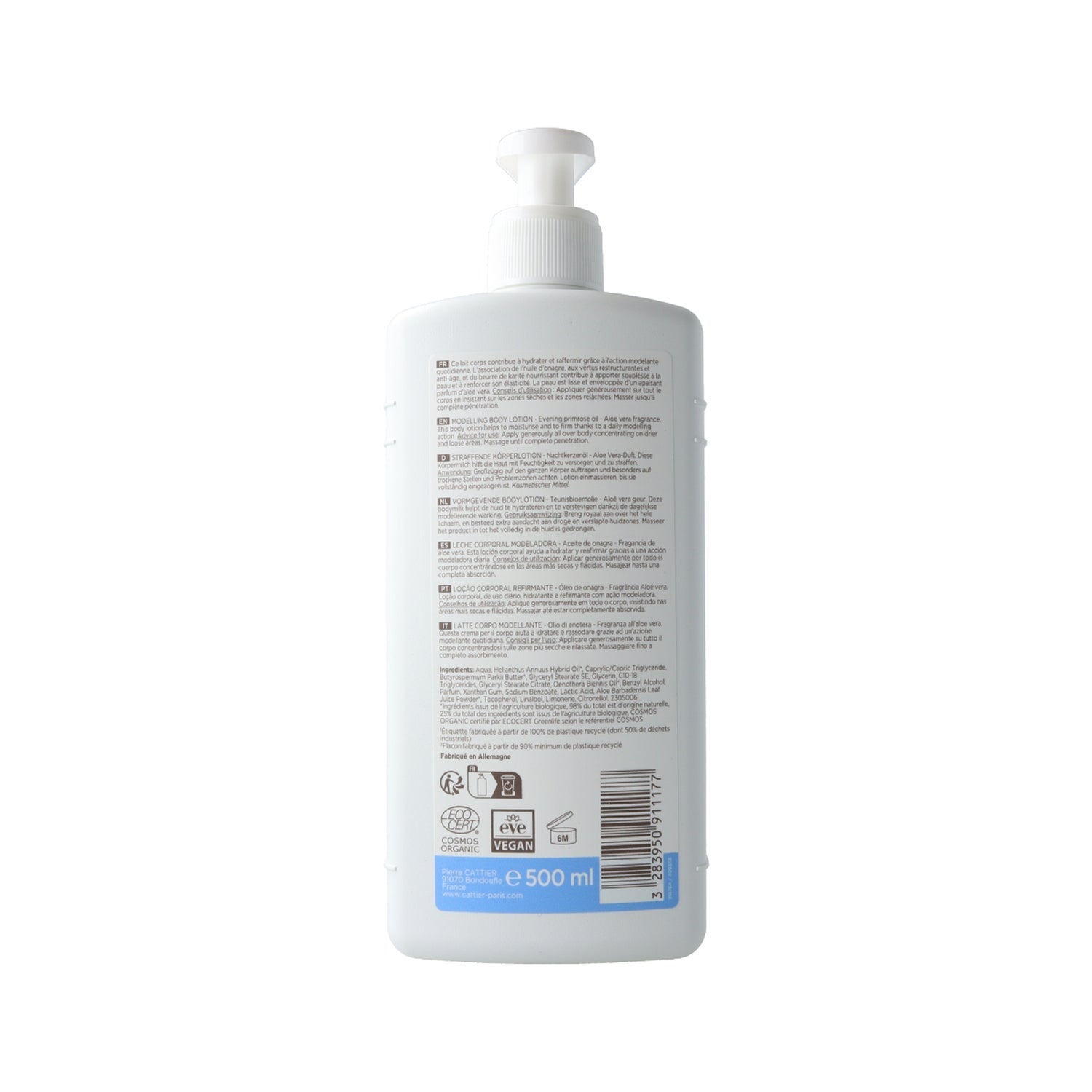 Cattier Leche Corporal Modeladora Aloe Vera y Onagra BIO 500ml
