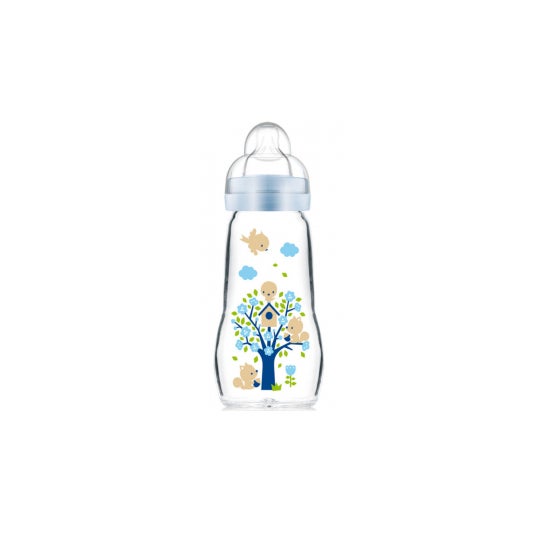 Mam Blue Botella de vidrio 2 meses y + Dbit 2 Botella 260 Ml