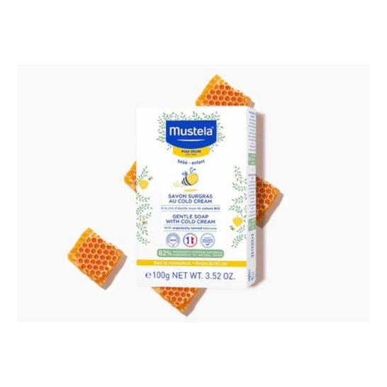 Mustela Jabón Sobregraso al Cold Cream Nutriprotector y Cera de Abeja BIO 100g